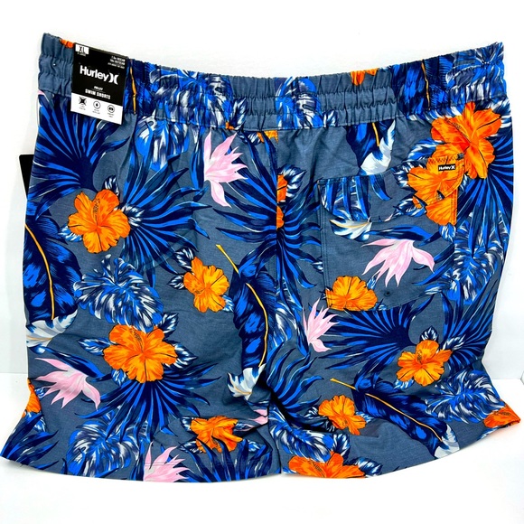 HURLEY XL HIBISCUS VOLLEY SWIM SHORTS,4 WAY STRETCH, WATER REPELLENT, WITH LINER - Picture 7 of 14